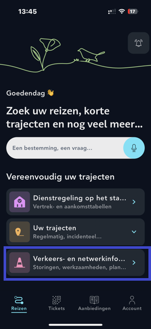Volg de actuele situatie op het spoor 